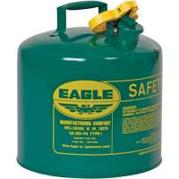 Safety Can for Combustibles, Type I, Galvanized Steel, 5 US gal., Green, FM Approved/UL/ULC Listed Les Fournitures Industrielles Méga