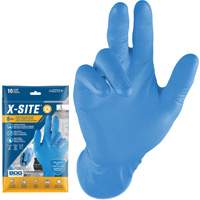Gants jetables Grippaz, Petit, Nitrile, 8 mils, Sans poudre, Bleu Les Fournitures Industrielles Méga