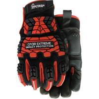 Gants r&eacute;sistants aux chocs rouges Extreme 010R, T-petit, Paume en Microfibre, Poignet Boucle et crochet Les Fournitures Industrielles Méga