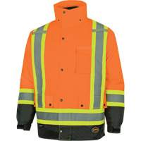 Parka de s&eacute;curit&eacute; d'hiver imperm&eacute;able 7-en-1 5056 Pioneer Yukon, Polyester, Noir/Orange haute visibilit&eacute;, T-petit Les Fournitures Industrielles Méga