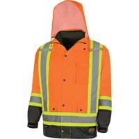 Parka de s&eacute;curit&eacute; d'hiver imperm&eacute;able 7-en-1 5056 Pioneer Yukon, Polyester, Noir/Orange haute visibilit&eacute;, T-petit Les Fournitures Industrielles Méga