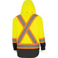 Parka de s&eacute;curit&eacute; d'hiver imperm&eacute;able 7-en-1 5057 Pioneer Yukon, Polyester, Noir/Jaune lime haute visibilit&eacute;, T-petit Les Fournitures Industrielles Méga