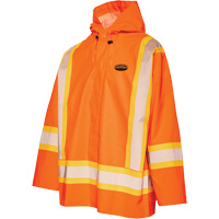 R804 Hurricane Rain Jacket, Small, High Visibility Orange Les Fournitures Industrielles Méga