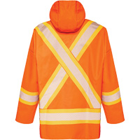 R804 Hurricane Rain Jacket, Small, High Visibility Orange Les Fournitures Industrielles Méga