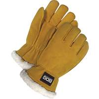 Driver's Gloves, Medium, Split Deerskin Palm, Sherpa Inner Lining Les Fournitures Industrielles Méga