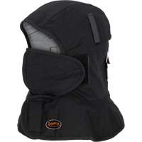 Doublure matelass&eacute;e ignifug&eacute;e Pioneer 765A pour casque de s&eacute;curit&eacute; avec un long cou et embout buccal amovible, Noir/Gris, Coton/FR-Tech/Modacrylique/Nylon Les Fournitures Industrielles Méga