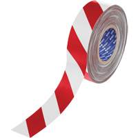 Ruban de marquage pour plancher ToughStripe Max, 2" x 100', Polyester, Rouge et blanc Les Fournitures Industrielles Méga