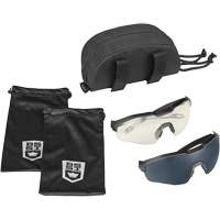 Ensemble de cache-œil pour lunettes de s&eacute;curit&eacute; MY6, Lentille Transparent/Fum&eacute;e, Antibu&eacute;e/Anti-&eacute;gratignures, ANSI Z87+ Les Fournitures Industrielles Méga