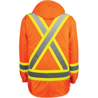 Manteau haute visibilit&eacute; 7-en-1, Polyester, Orange haute visibilit&eacute;, T-petit Les Fournitures Industrielles Méga