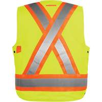 High-Visibility Surveyor's Vest, High Visibility Orange, Small, Polyester Les Fournitures Industrielles Méga