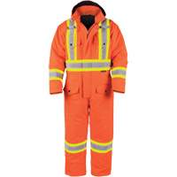 Salopette en canevas doubl&eacute;e haute visibilit&eacute;, Petit, Orange haute visibilit&eacute; Les Fournitures Industrielles Méga