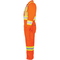 Salopette en canevas doubl&eacute;e haute visibilit&eacute;, Petit, Orange haute visibilit&eacute; Les Fournitures Industrielles Méga