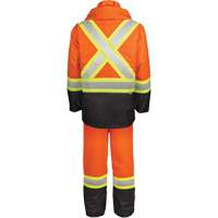 Ensemble de pluie haute visibilit&eacute; en tissu 150 deniers, Polyester, Petit, Orange haute visibilit&eacute; Les Fournitures Industrielles Méga