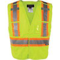 Gilet haute visibilit&eacute; &agrave; d&eacute;tachement rapide en 5 points, Orange haute visibilit&eacute;, Moyen/Petit, Polyester Les Fournitures Industrielles Méga