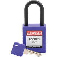 Cadenas de verrouillage de s&eacute;curit&eacute; Velocity, Mauve, Cl&eacute;s diff&eacute;rentes, Nylon, Largeur de 1-1/2" Les Fournitures Industrielles Méga