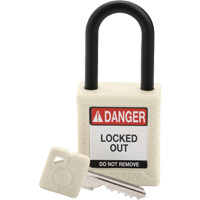 Velocity Safety Lockout Padlock, White, Keyed Different, Nylon, 1-1/2" Width Les Fournitures Industrielles Méga