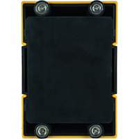 HAZLOK Safety Barrier System, Plastic, Magnetic Mount, 30', Black and Yellow Tape Les Fournitures Industrielles Méga