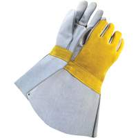 Soudeur doubl&eacute; avec poignet de 5", Cuir de vache refendu, Taille Taille unique Les Fournitures Industrielles Méga