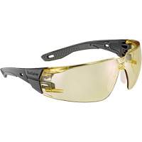 RUSH+ 2.0 M/L Safety Glasses with Black & Grey Frame, Amber Lens, Anti-Fog/Anti-Scratch, ANSI Z87+ Les Fournitures Industrielles Méga