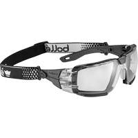RUSH+ 2.0 XP Small Safety Glasses with Black & Grey Frame, Clear Lens, Anti-Fog/Anti-Scratch, ANSI Z87+ Les Fournitures Industrielles Méga