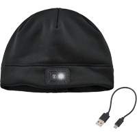 N-Ferno&reg; Winter Skull Cap with LED Rechargeable Light, Fleece Lining, One Size, Black Les Fournitures Industrielles Méga