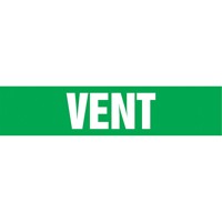 "Vent" Pipe Markers, Self-Adhesive, 4" H x 24" W, White on Green Les Fournitures Industrielles Méga