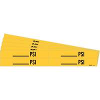 "Blank PSI" Pipe Markers, Self-Adhesive, 1-1/8" H x 7" W, Black on Yellow Les Fournitures Industrielles Méga