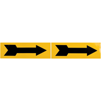 Marqueur de tuyau  Arrow, Autocollant, 2-1/4" h x 7" la, Noir sur jaune Les Fournitures Industrielles Méga