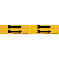 Marqueur de tuyau  Arrow, Autocollant, 1-1/8" h x 7" la, Noir sur jaune Les Fournitures Industrielles Méga