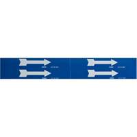 Marqueurs de tuyau avec fl&egrave;ches, Autocollant, 1-1/8" h x 7" la, Blanc/bleu Les Fournitures Industrielles Méga