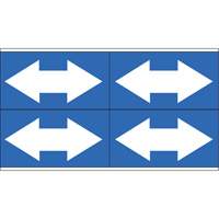 Marqueurs de tuyau avec fl&egrave;ches bidirectionnelles, Autocollant, 1-1/8" h x 7" la, Blanc/bleu Les Fournitures Industrielles Méga