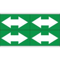 Marqueurs de tuyau avec fl&egrave;ches bidirectionnelles, Autocollant, 1-1/8" h x 7" la, Blanc/vert Les Fournitures Industrielles Méga