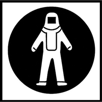 Right to Know Pictogram Labels - Full Protection Suit, Vinyl, Sheet, 5/8" L x 3/4" W Les Fournitures Industrielles Méga