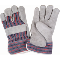 Gants d'ajusteur rugueux, Grand, Paume en Cuir de vache refendu, Doublure en Coton Les Fournitures Industrielles Méga