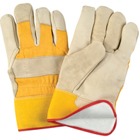 Gant pour ajusteur doubl&eacute;s pour l'hiver r&eacute;sistant &agrave; l'abrasion, Grand, Paume en Cuir fleur de vache, Doublure en Molleton de mousse Les Fournitures Industrielles Méga