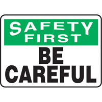 "Be Careful" Sign, 7" x 10", Aluminum, English Les Fournitures Industrielles Méga