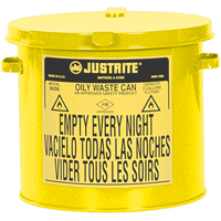 Oily Waste Cans, FM Approved/UL Listed, 2 US gal., Yellow Les Fournitures Industrielles Méga