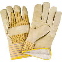 Gants d'ajusteur doubl&eacute;s pour l'hiver &agrave; paume renforc&eacute;e, Grand, Paume en Cuir fleur de vache, Doublure en Molleton de coton Les Fournitures Industrielles Méga