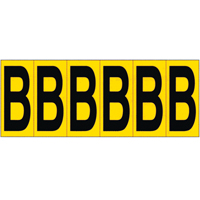 Individual Adhesive Letter Markers, B, 2-15/16" H, Black on Yellow Les Fournitures Industrielles Méga