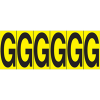 Individual Adhesive Letter Markers, G, 2-15/16" H, Black on Yellow Les Fournitures Industrielles Méga