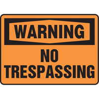 "No Trespassing" Sign, 7" x 10", Vinyl, English Les Fournitures Industrielles Méga