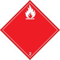 Flammable Gases TDG Placard, Plastic Les Fournitures Industrielles Méga