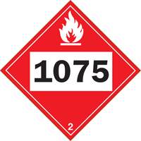 Plaque-&eacute;tiquette TMD 1075 pour gaz inflammable oxyg&egrave;ne liqu&eacute;fi&eacute;, Plastique Les Fournitures Industrielles Méga