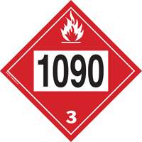 Plaque-&eacute;tiquette TMD 1090 pour liquide inflammable ac&eacute;tone, Plastique Les Fournitures Industrielles Méga