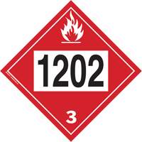 Plaque-&eacute;tiquette TMD 1202 pour liquide inflammable huile combustible, Plastique Les Fournitures Industrielles Méga
