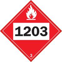 Plaque-&eacute;tiquette TMD 1203 pour liquide inflammable essence & essence-alcohol, Vinyle adh&eacute;sif Les Fournitures Industrielles Méga