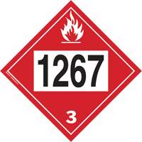Plaque-&eacute;tiquette TMD 1267 pour liquide inflammable p&eacute;trole brut, Vinyle adh&eacute;sif Les Fournitures Industrielles Méga