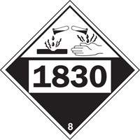 Plaque-&eacute;tiquette TMD 1830 pour mat&eacute;riaux corrosifs acide sulfurique, Plastique Les Fournitures Industrielles Méga