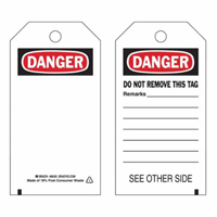 Self-Laminating Safety Tags, Polyester, 3" W x 5-3/4" H, English Les Fournitures Industrielles Méga
