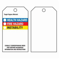 Right-To-Know Tags, Polyester, 3" W x 5-3/4" H, English Les Fournitures Industrielles Méga
